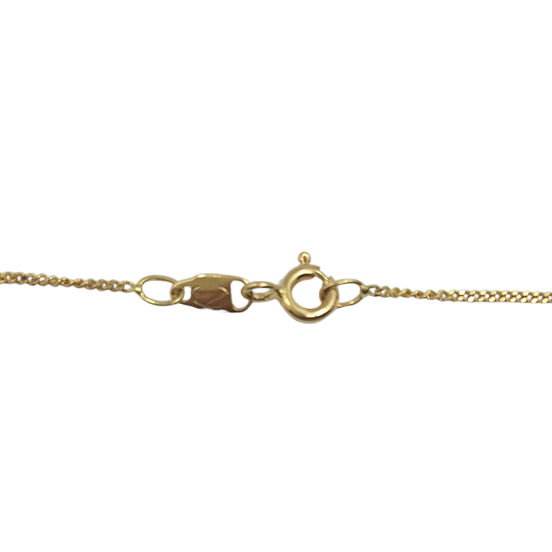 18ct Yellow Gold Baguette & Round Diamond Cluster Necklace