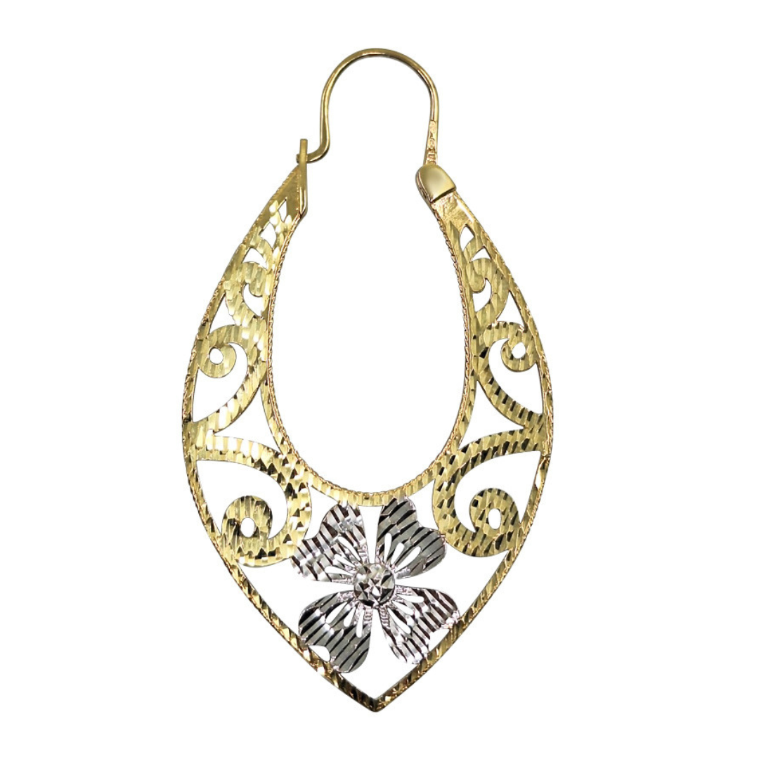 14ct Yellow & White Gold Spanish Style Earrings