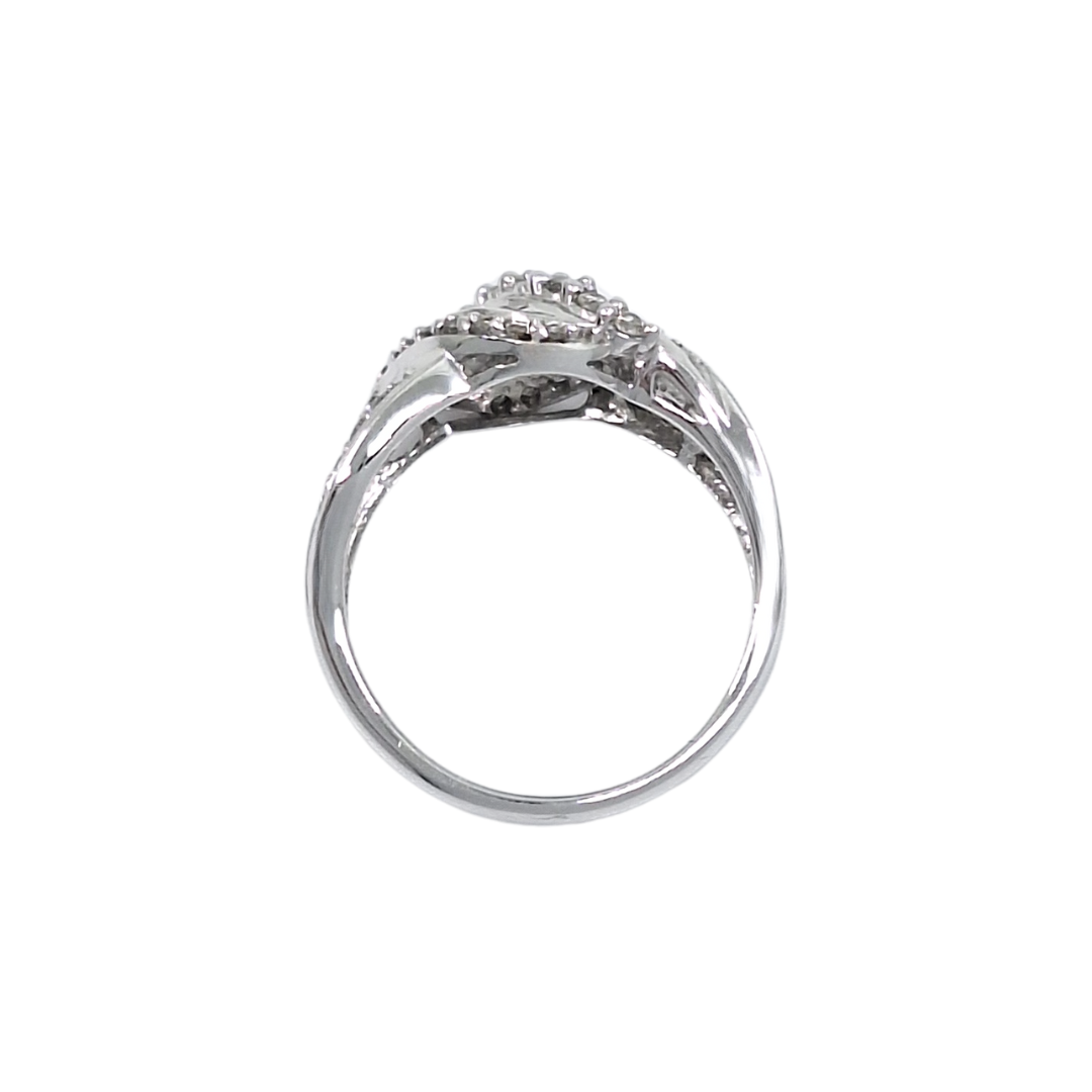 10ct White Gold Diamond Cluster Ring 0.75ct