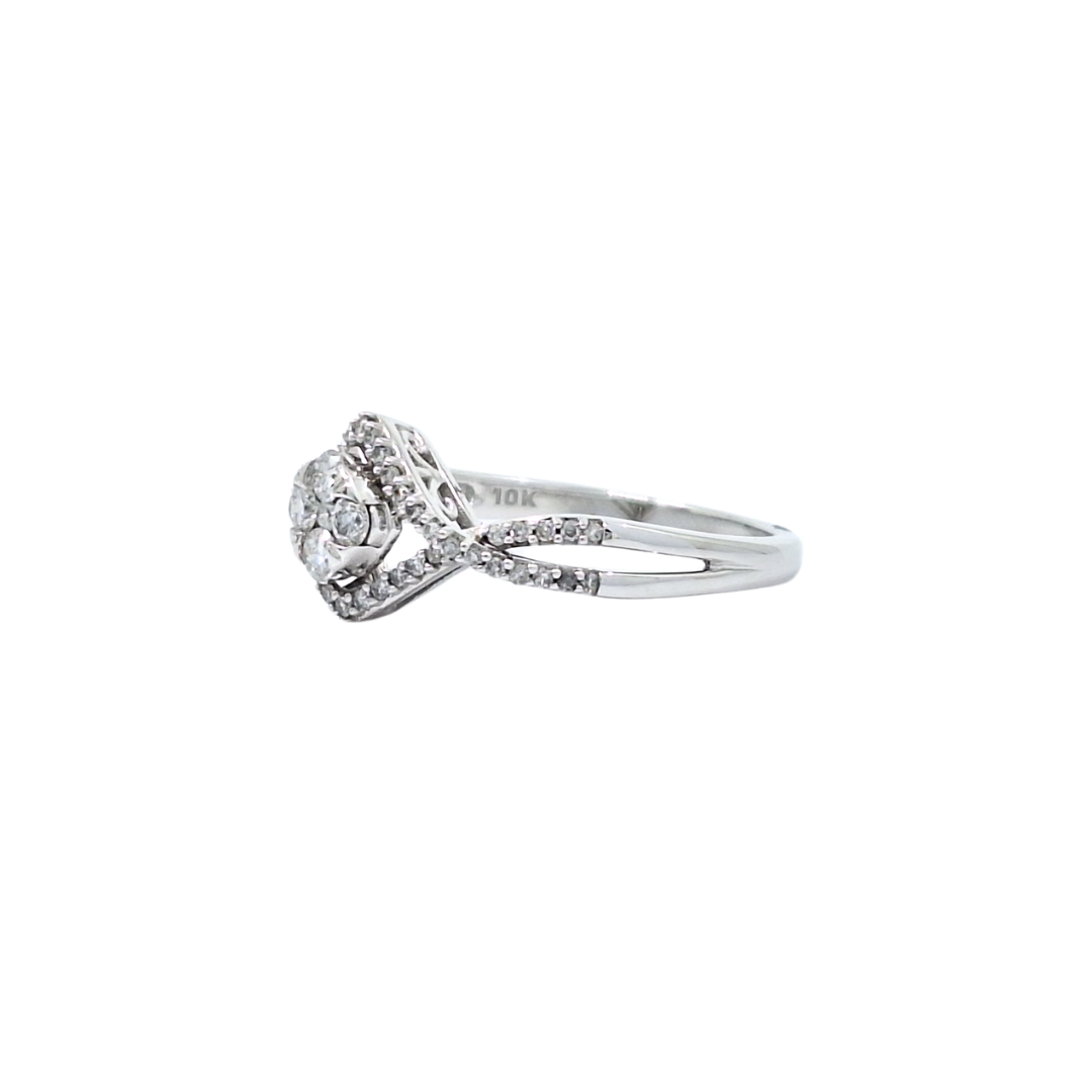 10ct White Gold Diamond Cluster Ring 0.50ct
