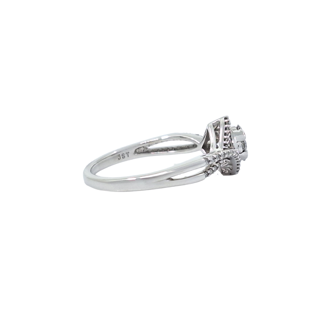 10ct White Gold Diamond Cluster Ring 0.50ct