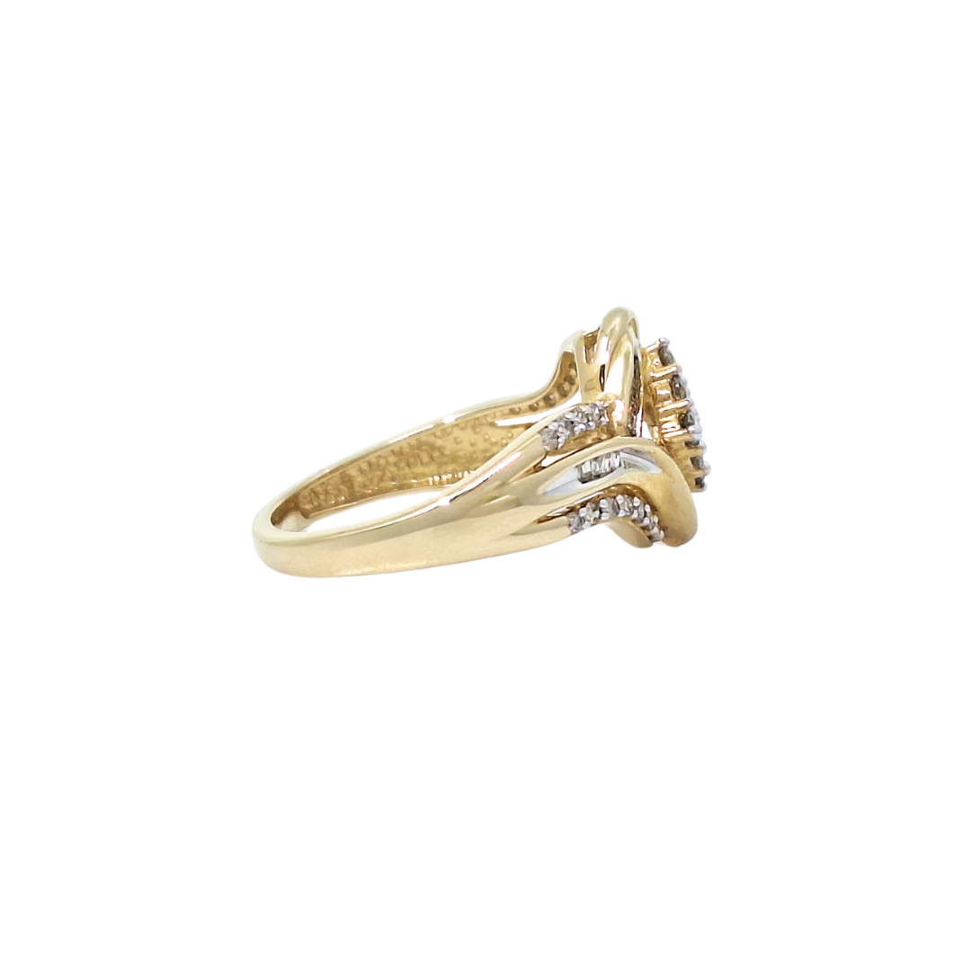 10ct Yellow Gold Diamond Cluster Ring 0.50ct