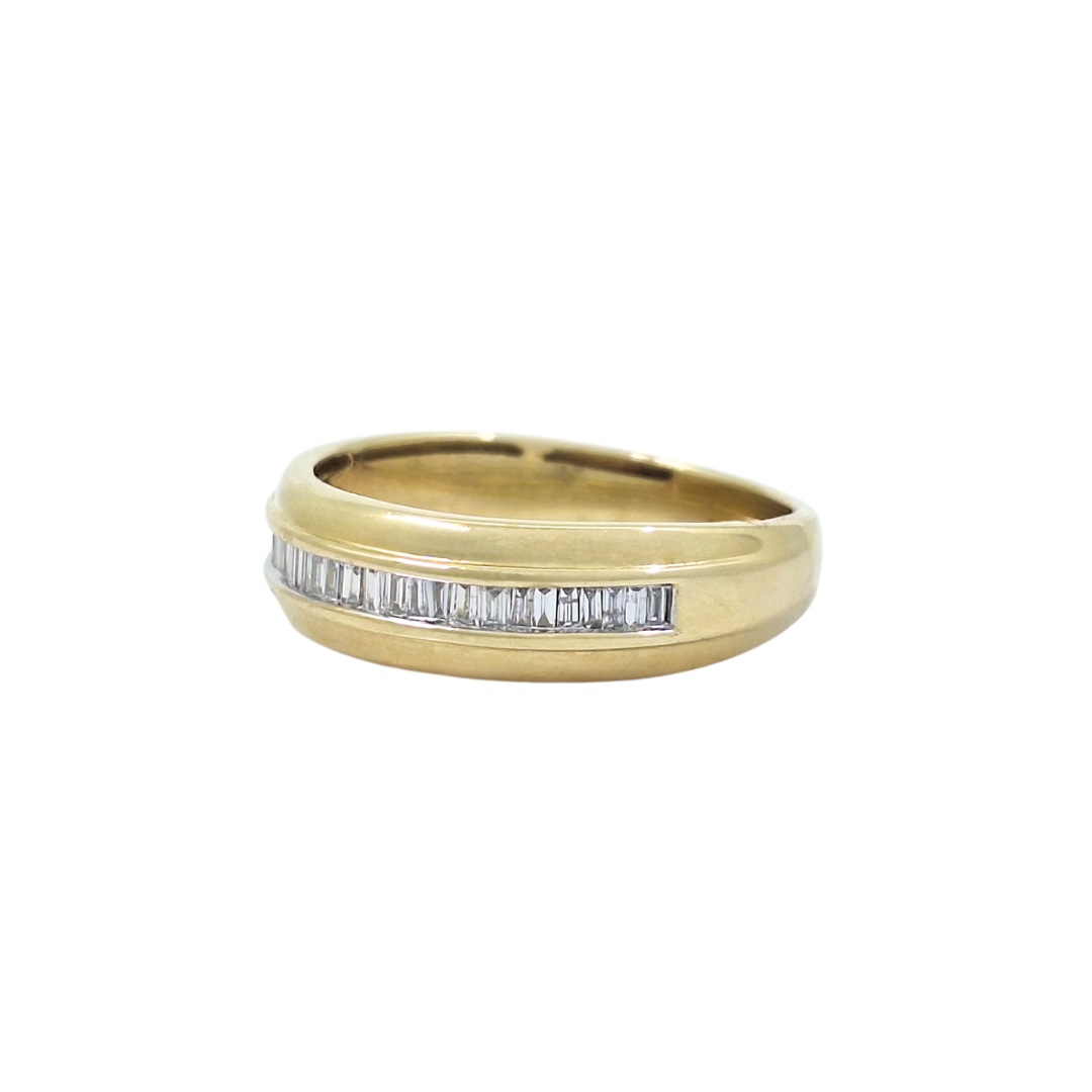 10ct Yellow Gold Gents Diamond Band Ring 0.50ct