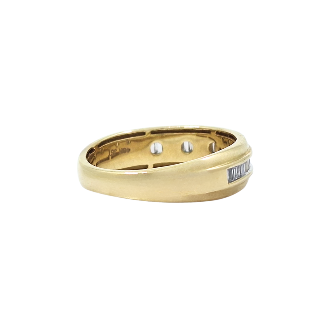 10ct Yellow Gold Gents Diamond Band Ring 0.50ct