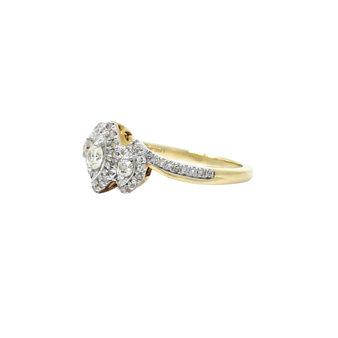 10ct Yellow Gold Diamond Cluster Ring 0.50ct