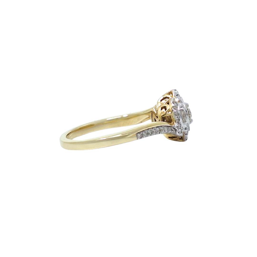 10ct Yellow Gold Diamond Cluster Ring 0.50ct