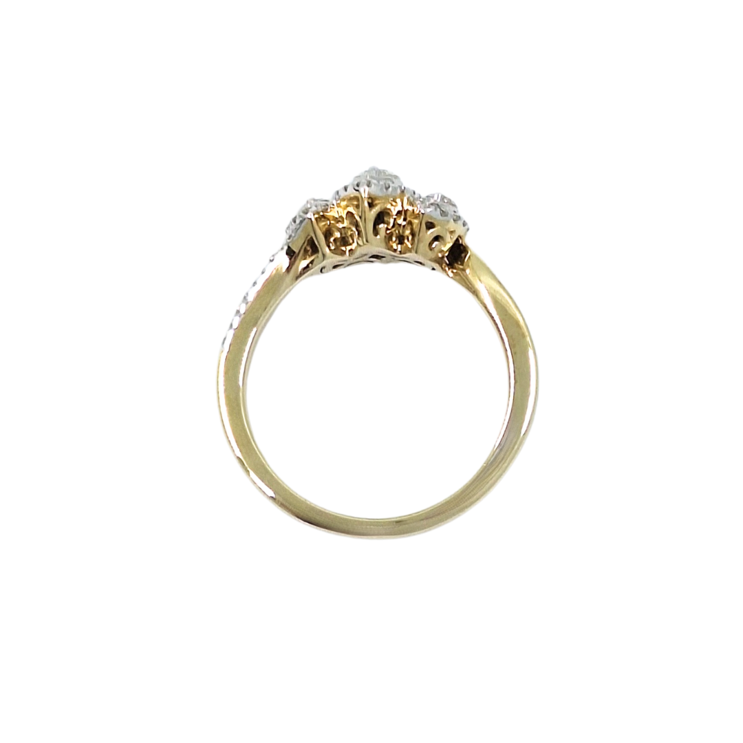 10ct Yellow Gold Diamond Cluster Ring 0.50ct