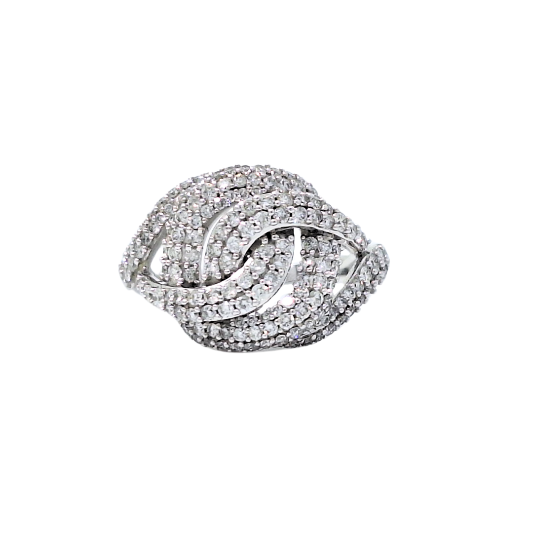 10ct White Gold Diamond Cluster Ring 1ct