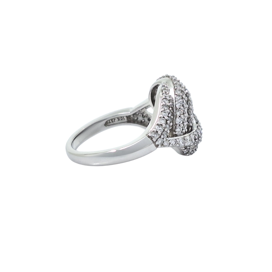 10ct White Gold Diamond Cluster Ring 1ct