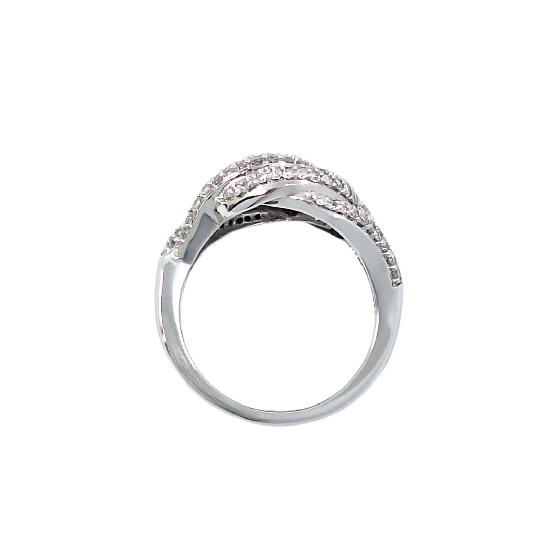 10ct White Gold Diamond Cluster Ring 1ct