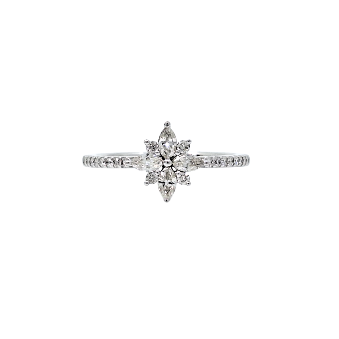 10ct White Gold Diamond Cluster Ring 0.50ct