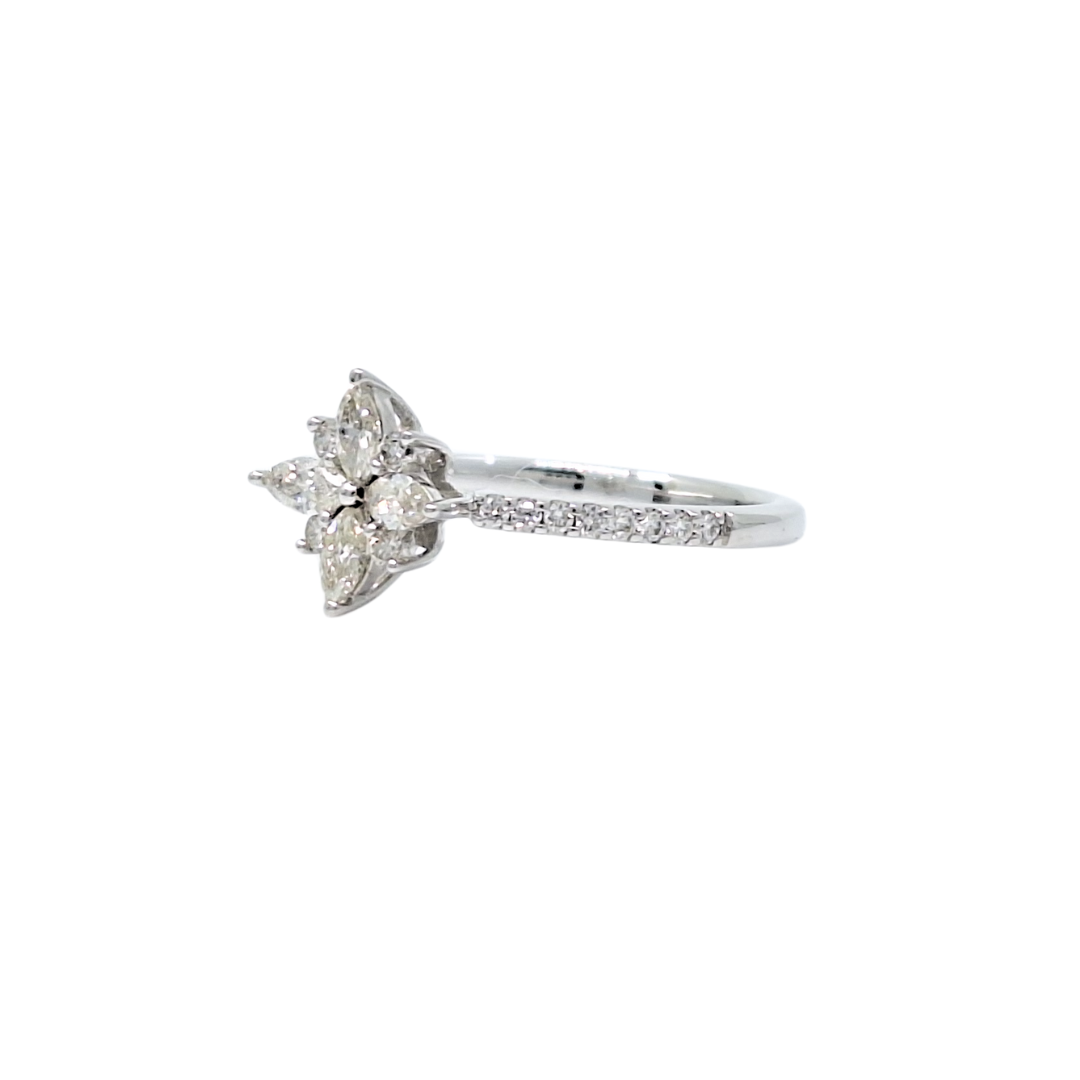 10ct White Gold Diamond Cluster Ring 0.50ct