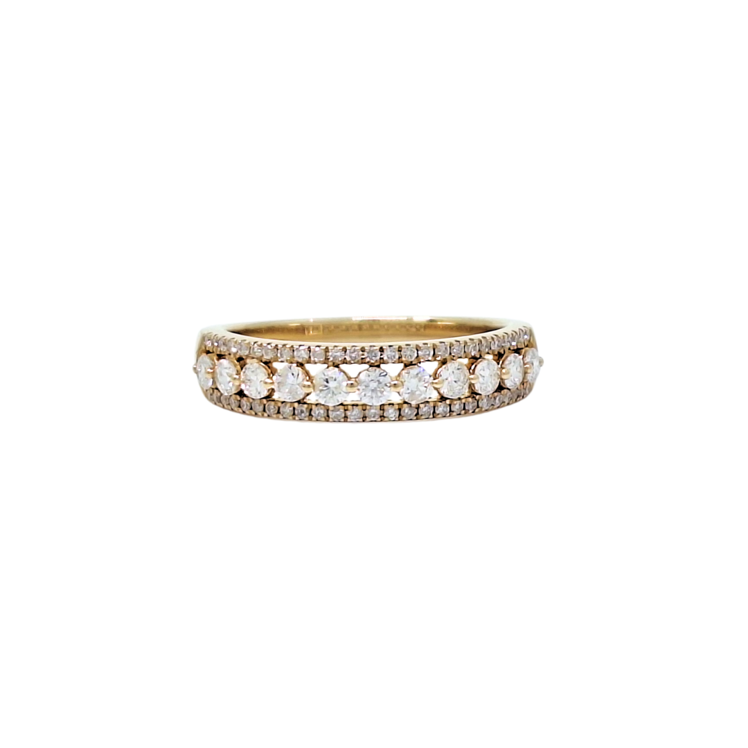 10ct Yellow Gold Diamond Fancy Band Ring 0.70ct