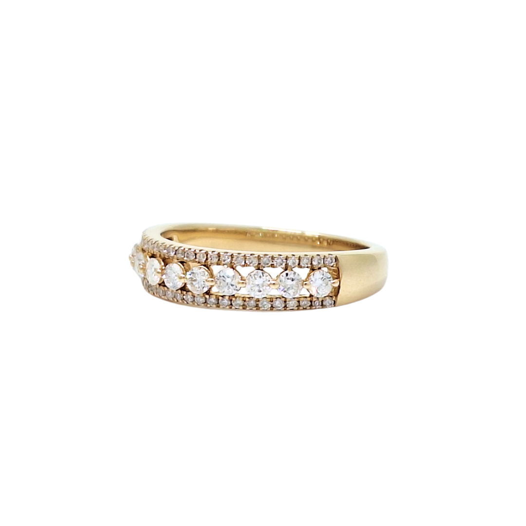 10ct Yellow Gold Diamond Fancy Band Ring 0.70ct