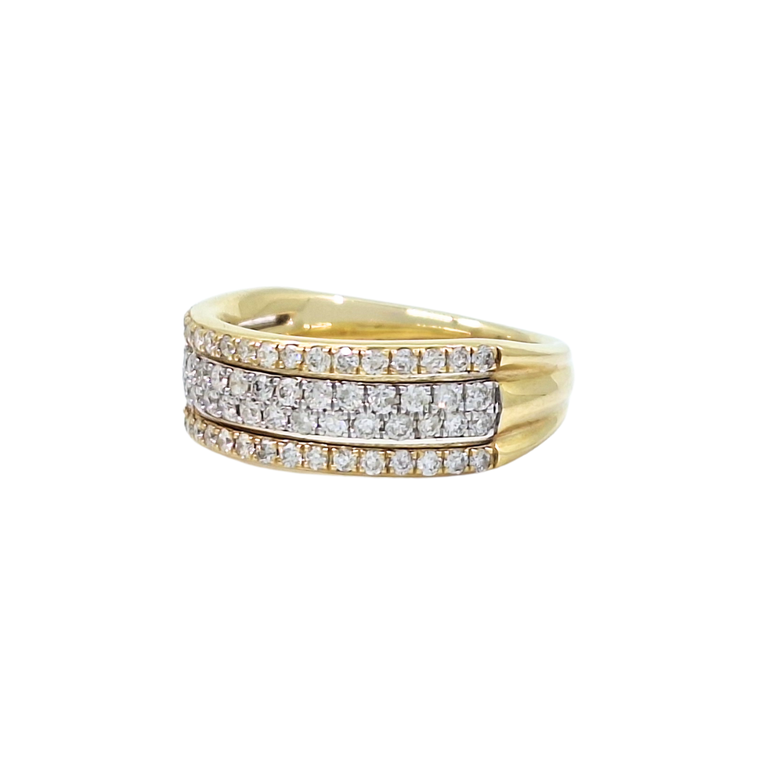 14ct Yellow Gold Diamond Fancy Band Ring 1ct