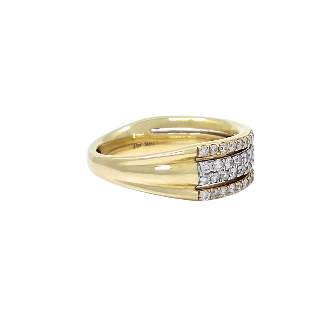 14ct Yellow Gold Diamond Fancy Band Ring 1ct