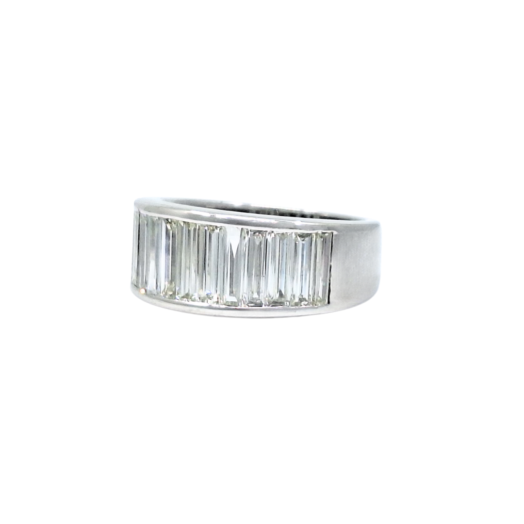 Platinum Diamond Baguette Half Eternity Ring