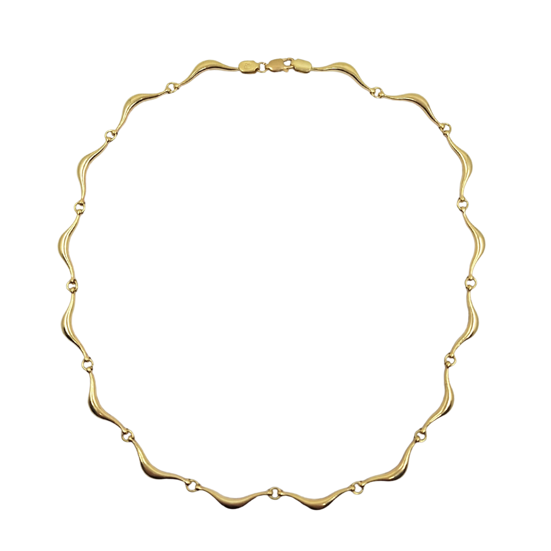 9ct Yellow Gold Wave Collar Necklace 17"