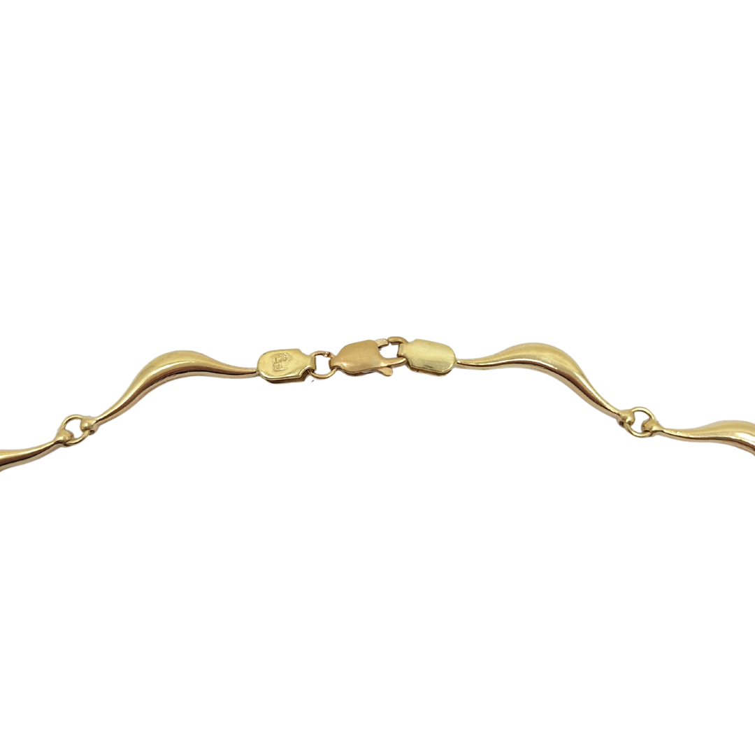 9ct Yellow Gold Wave Collar Necklace 17"