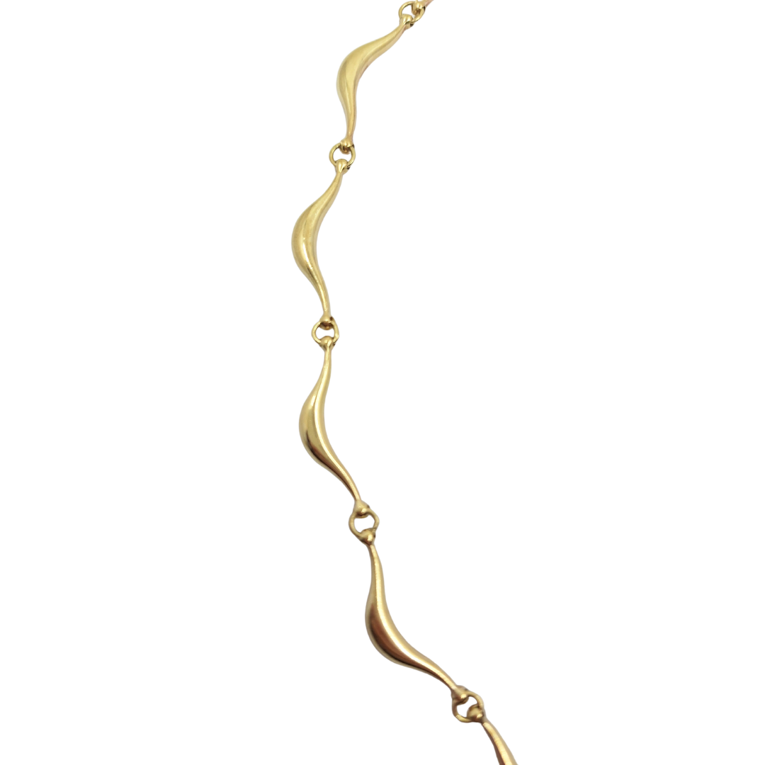 9ct Yellow Gold Wave Collar Necklace 17"