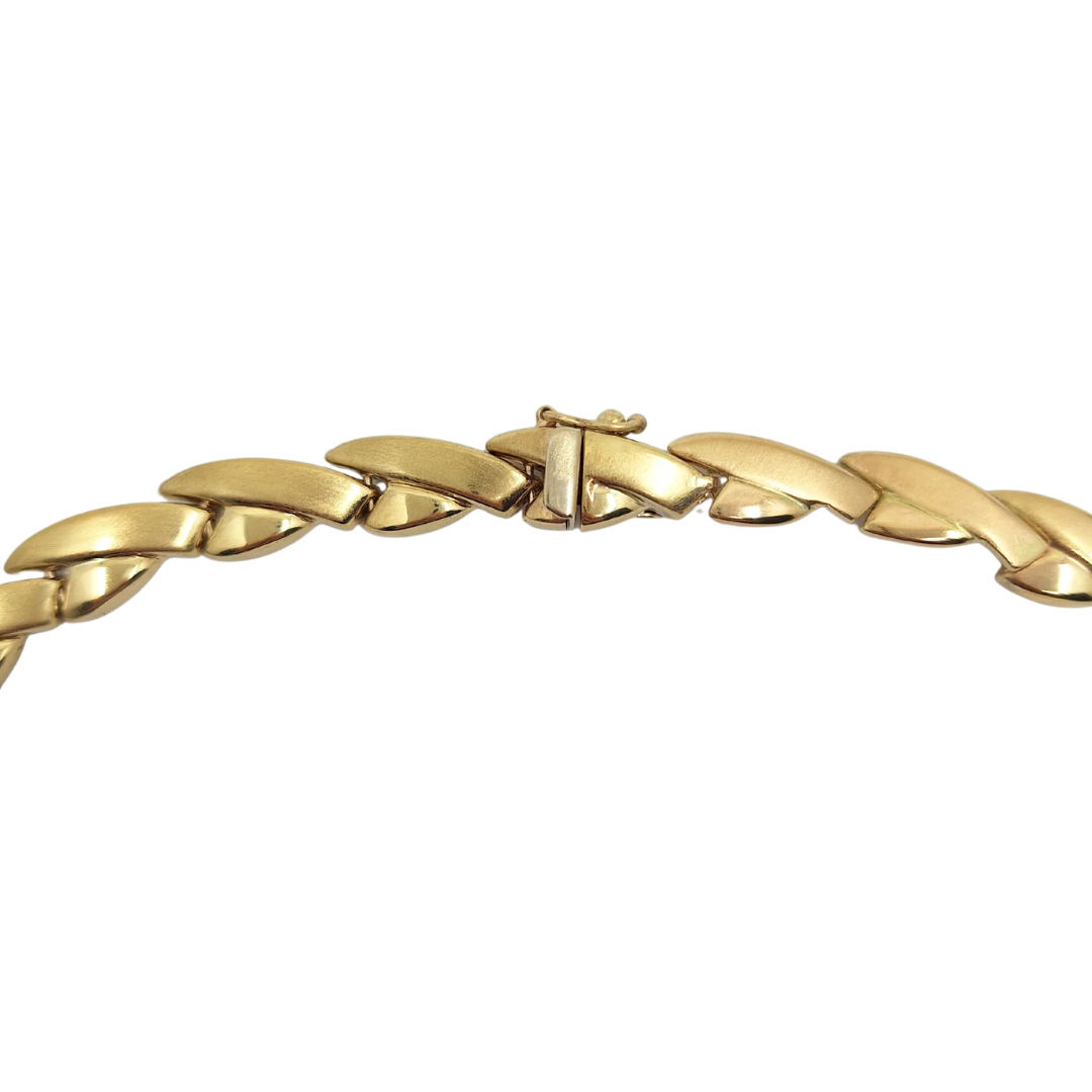 9ct Yellow Gold Fancy Collar Necklace 18"