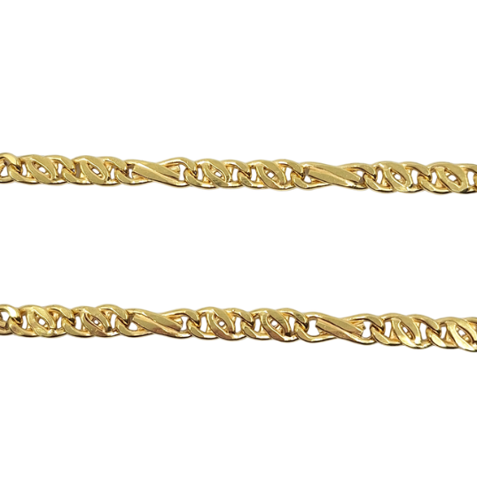 18ct Three Colour Gold Cross & Chain 20"
