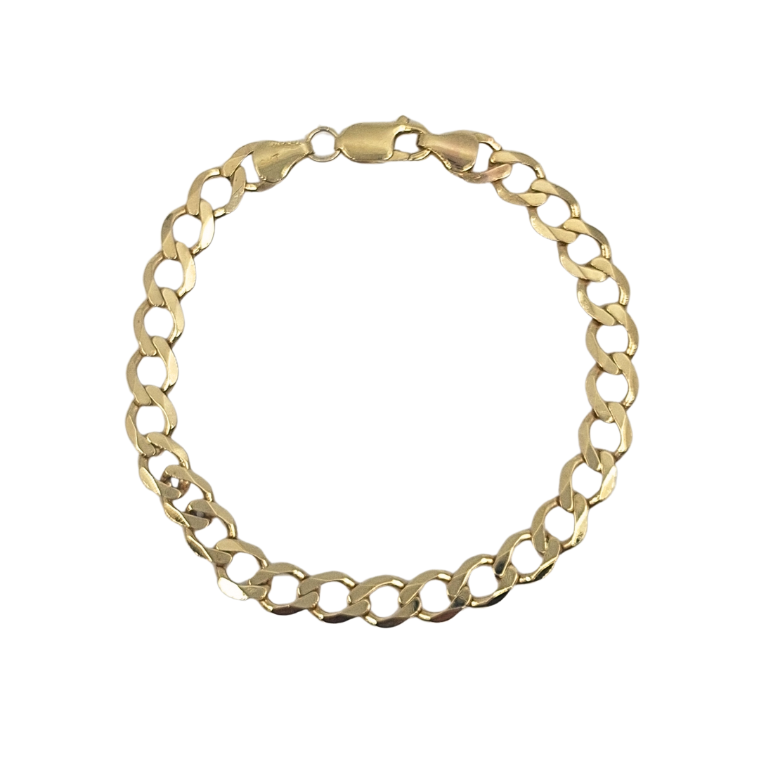 9ct Yellow Gold Curb Bracelet 8"