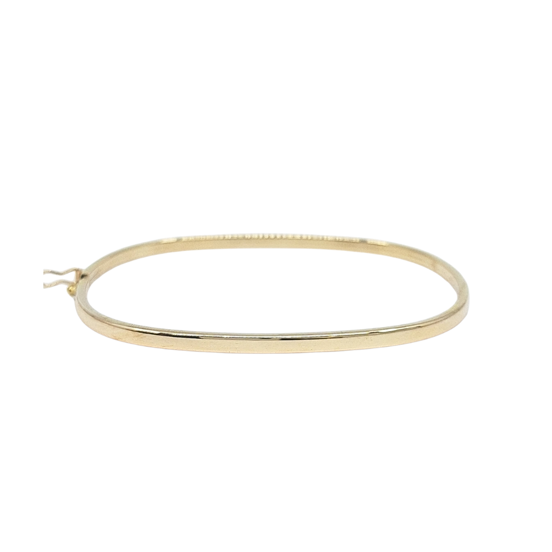 9ct Yellow Gold Hinged Pattened Bangle