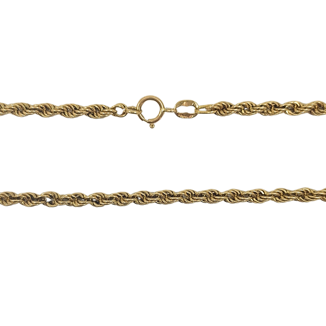 9ct Yellow Gold Rope Chain 18"