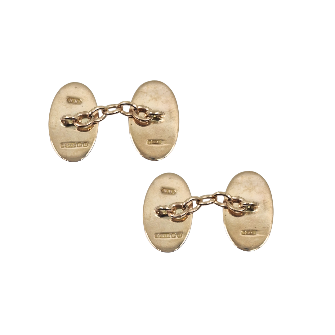 9ct Yellow Gold Engraved Cufflinks