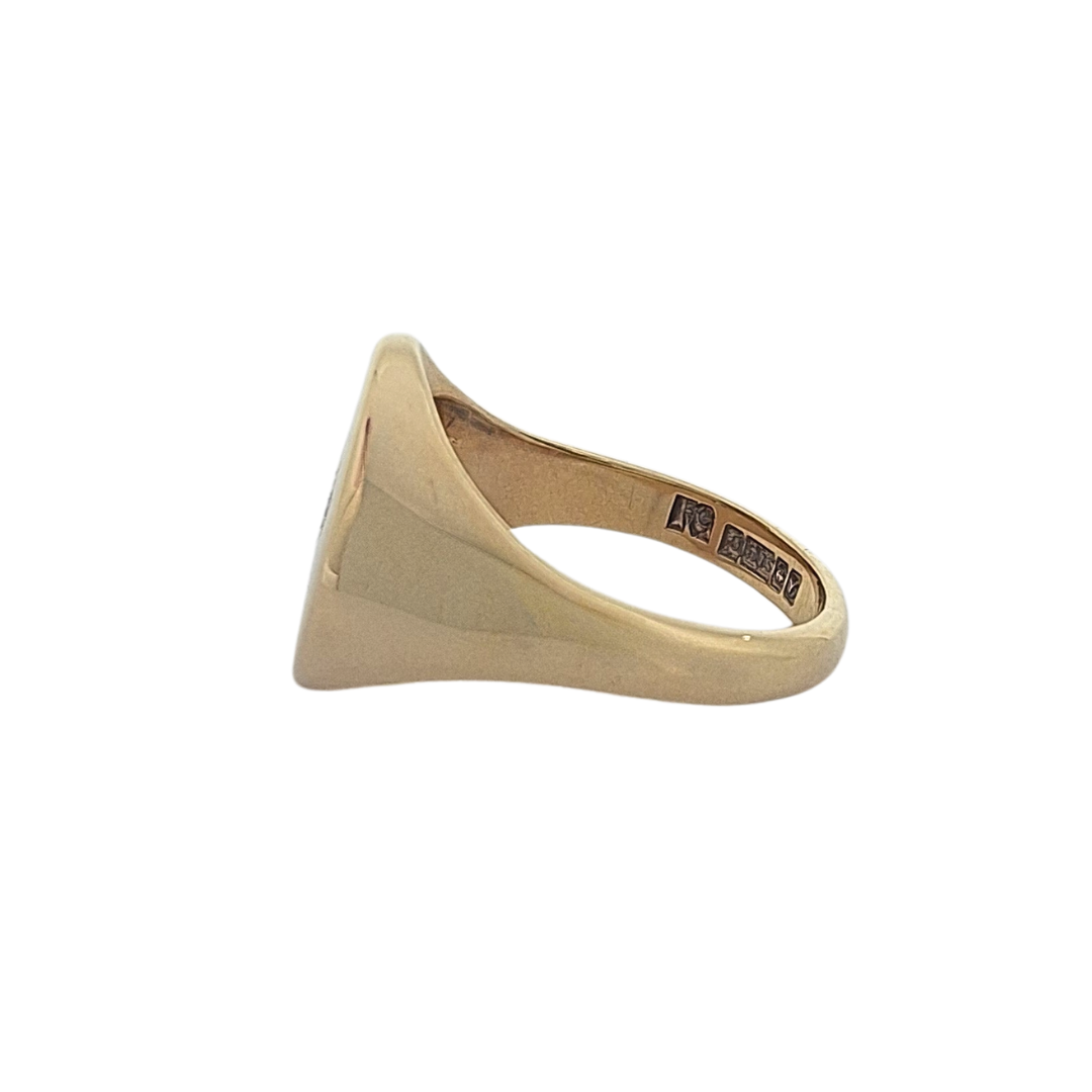 9ct Yellow Gold Diamond Set Signet Ring