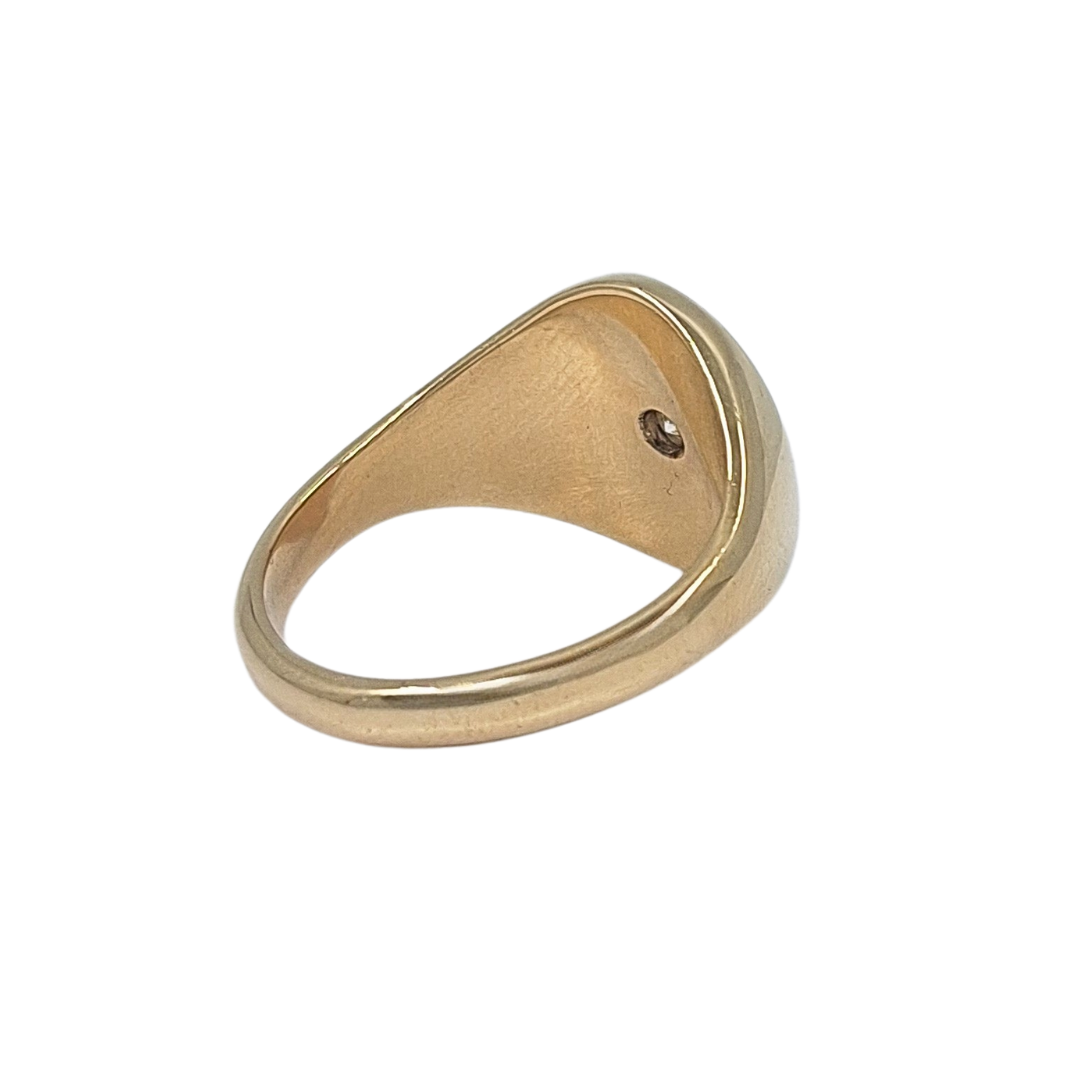 9ct Yellow Gold Diamond Set Signet Ring
