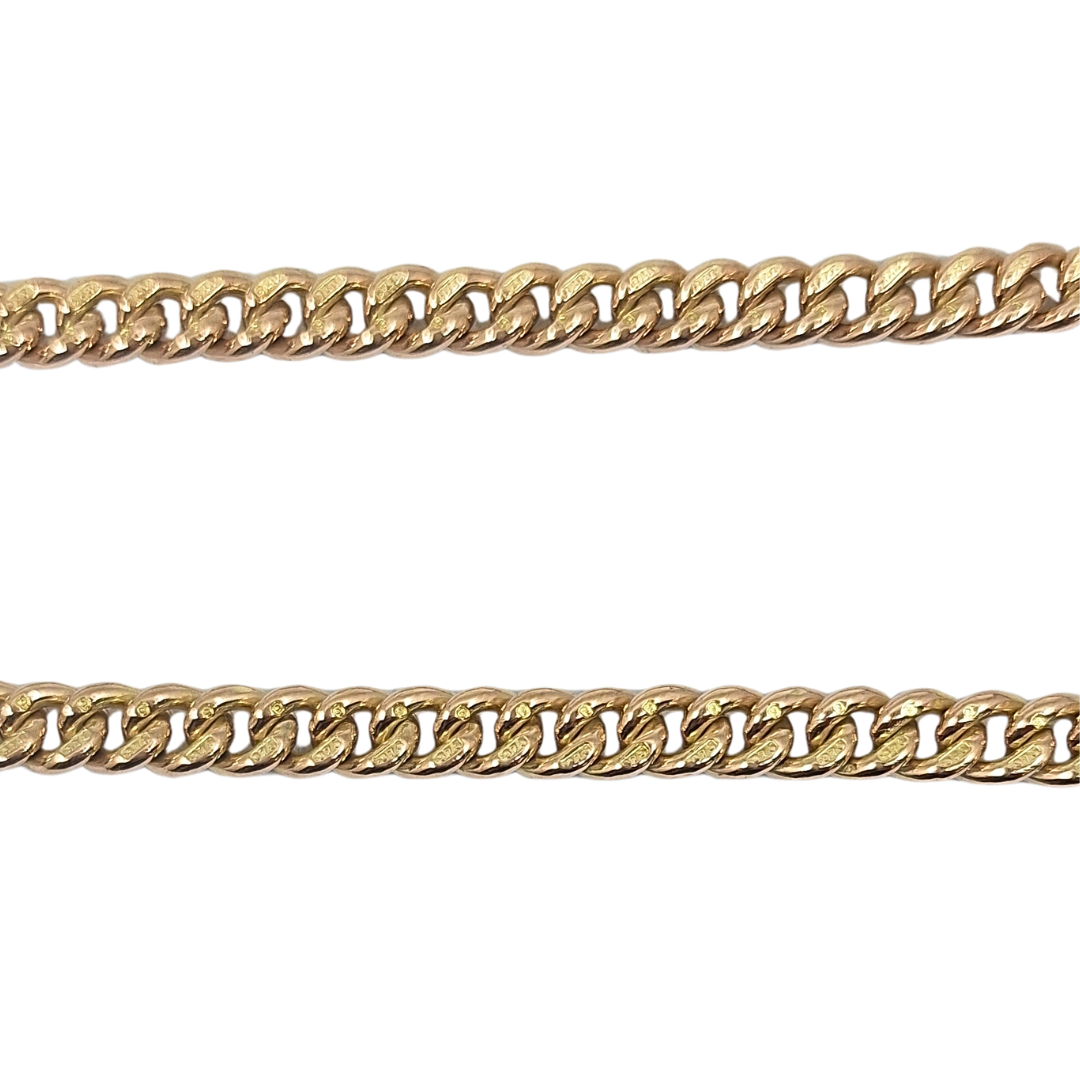 9ct Yellow Gold Solid Albert Chain 18"