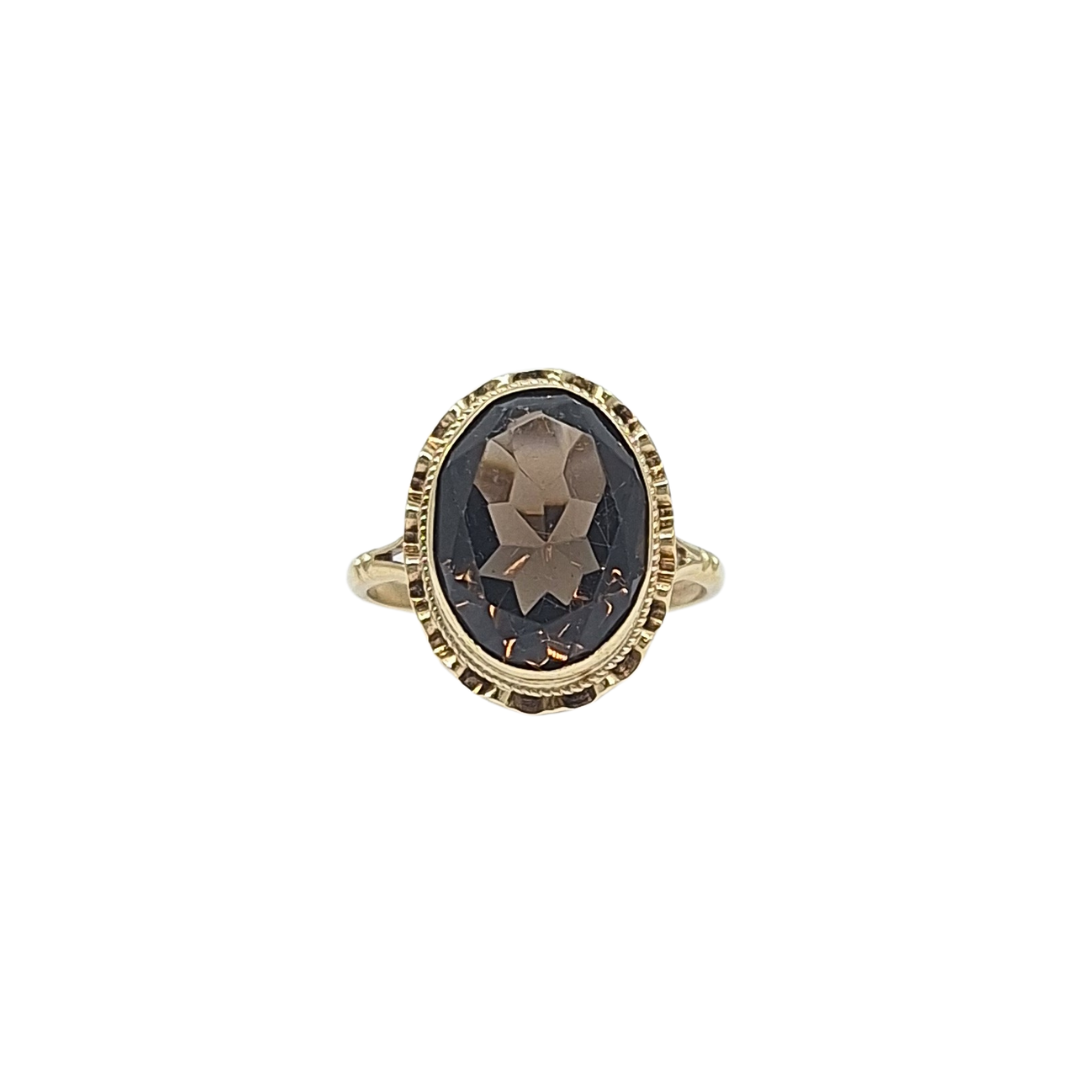 9ct Yellow Gold Smokey Quartz Ring