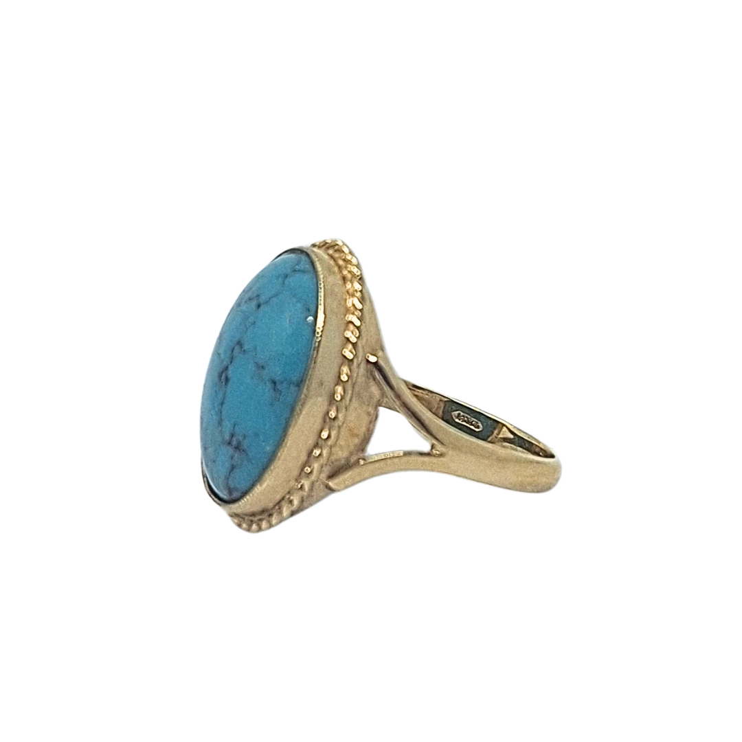 9ct Yellow Gold Turquoise Dress Ring