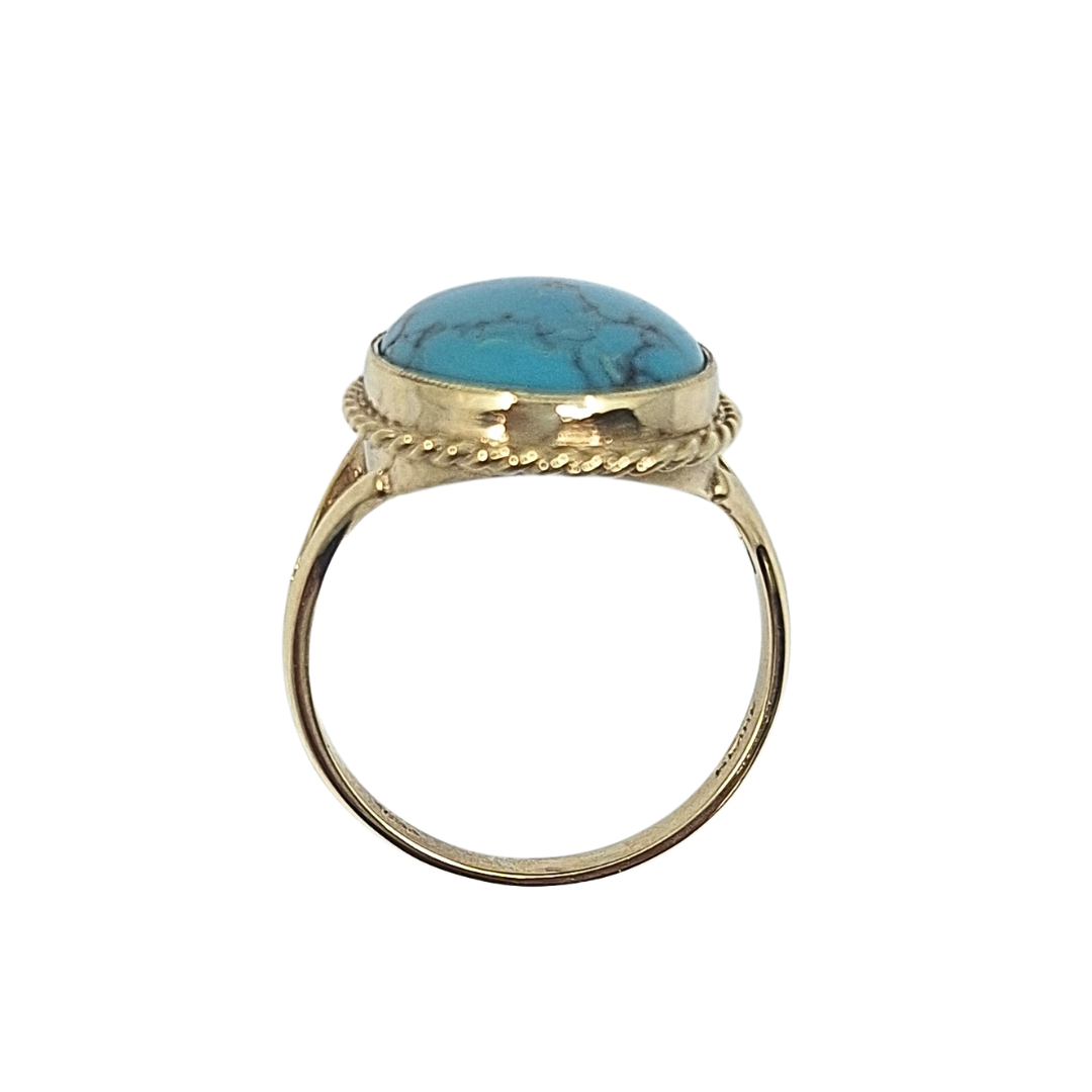 9ct Yellow Gold Turquoise Dress Ring