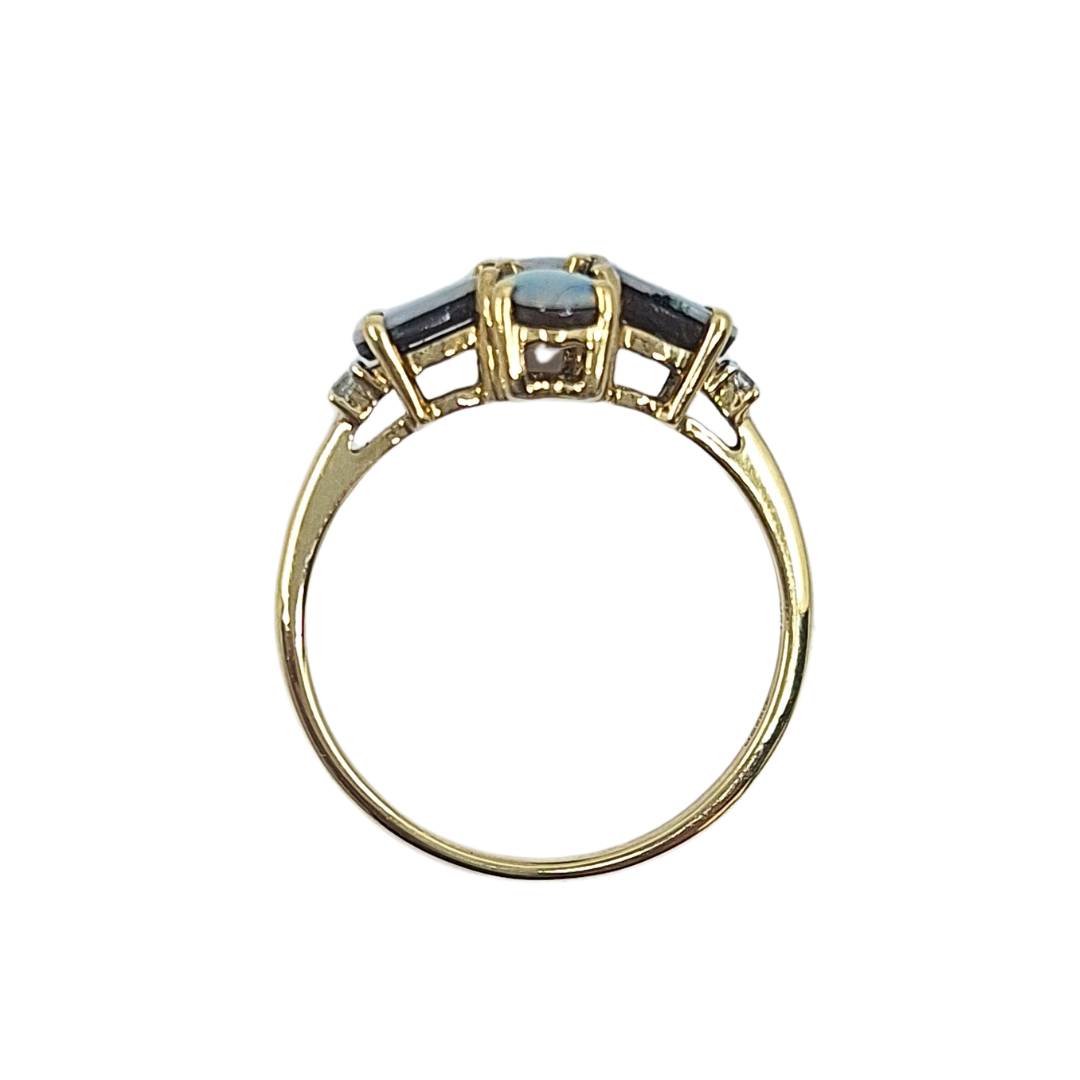 9ct Yellow Gold Opal Doublet Flower Ring