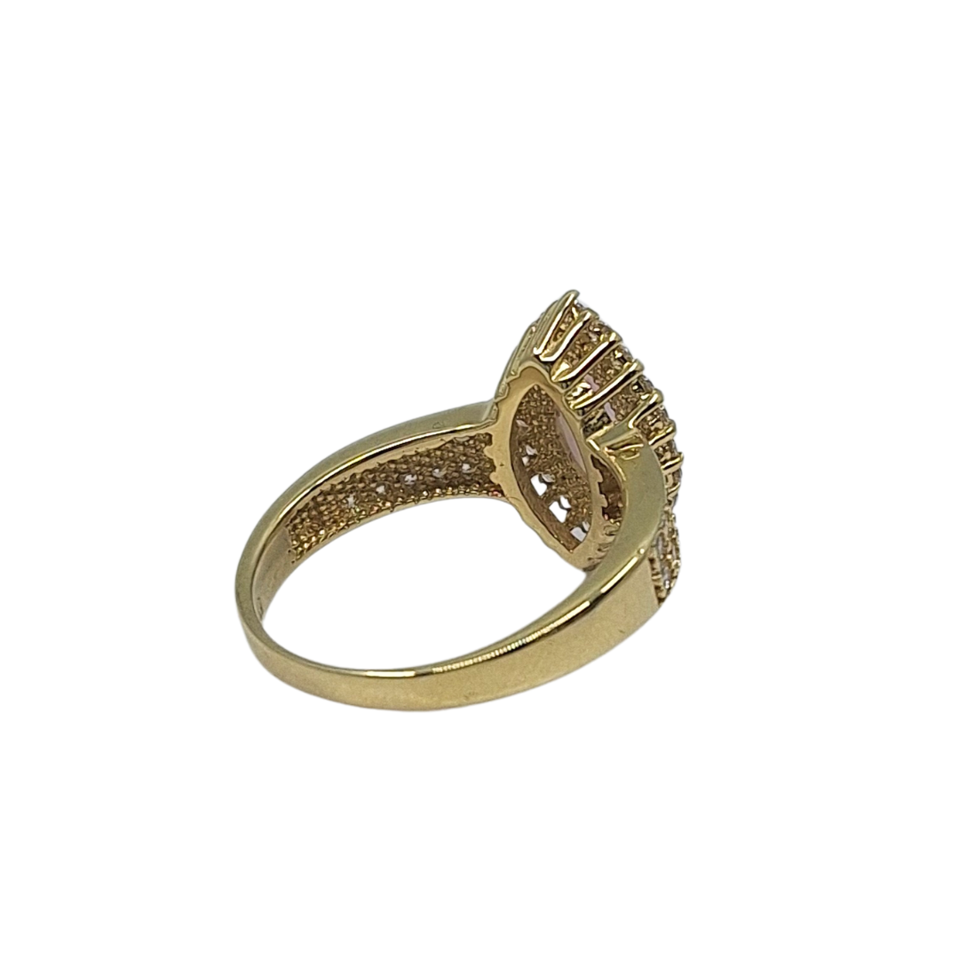 14ct Yellow Gold Opal & Cubic Zirconia Dress Ring
