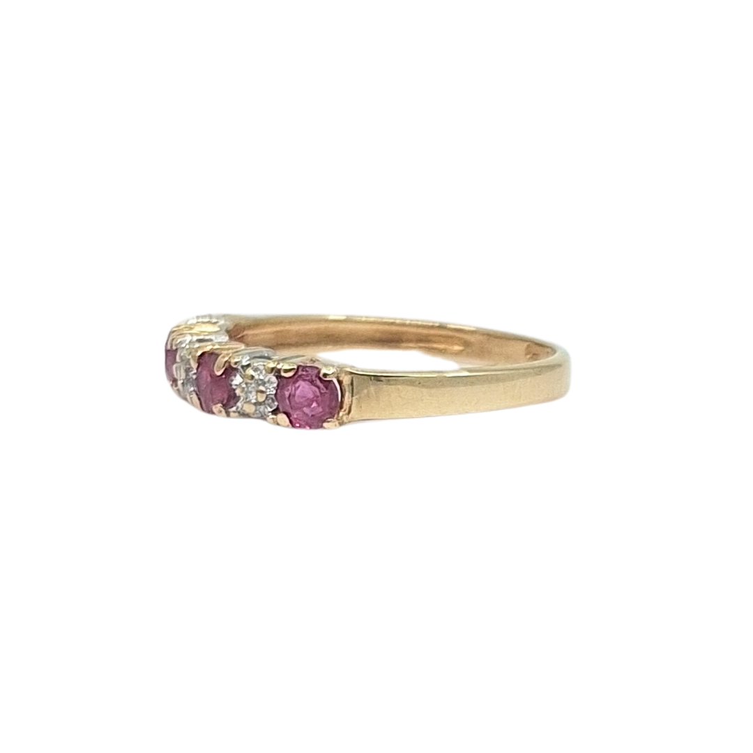14ct Yellow Gold Ruby & Diamond Eternity Ring