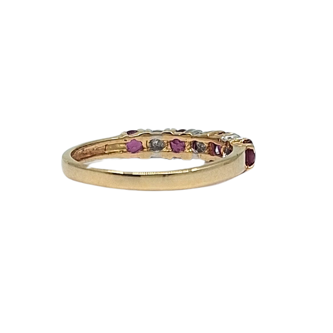 14ct Yellow Gold Ruby & Diamond Eternity Ring
