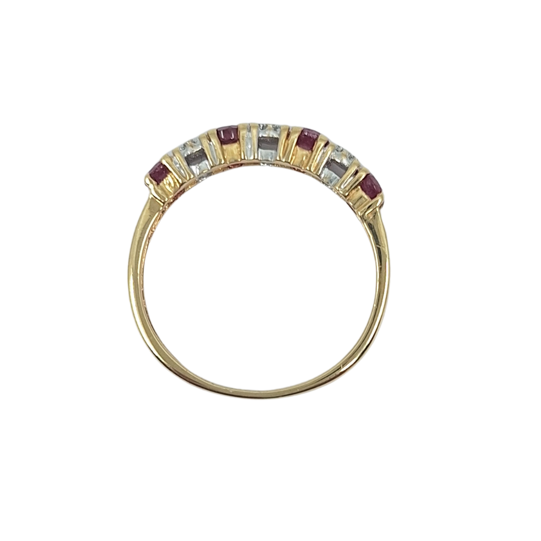 14ct Yellow Gold Ruby & Diamond Eternity Ring