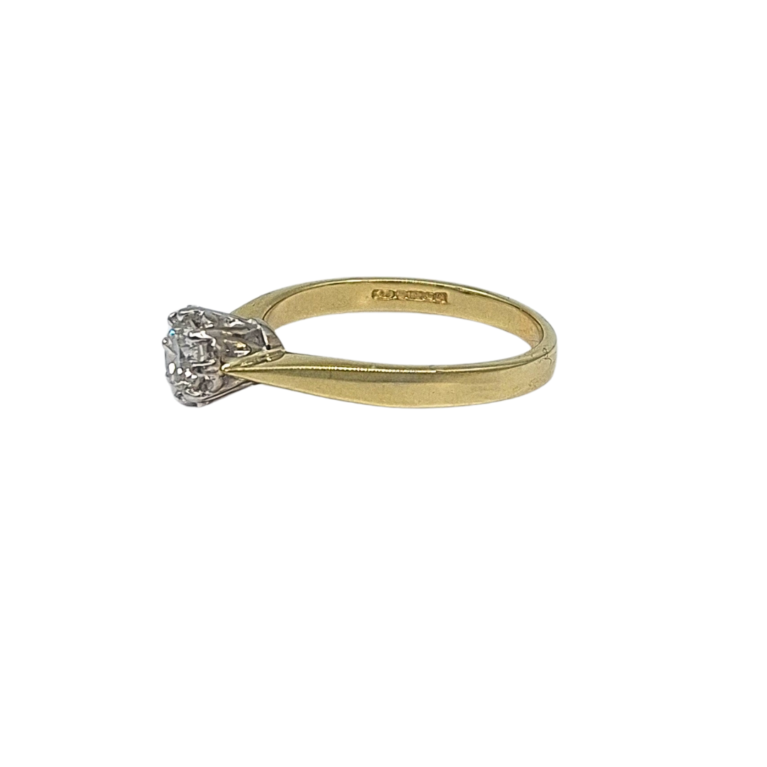 18ct Yellow Gold Diamond Solitaire Ring