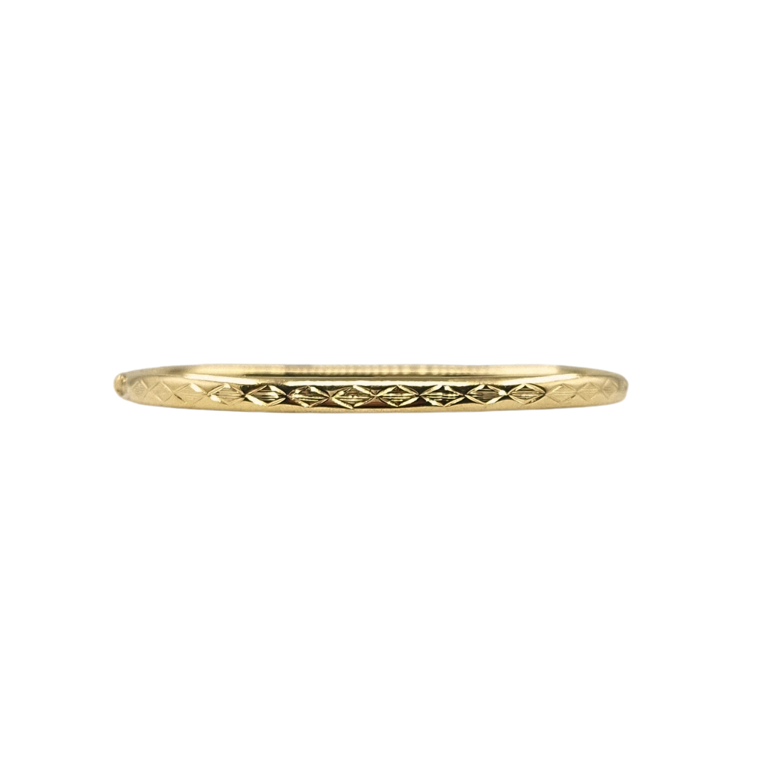 9ct Yellow Gold Patterned Hinged Bangle