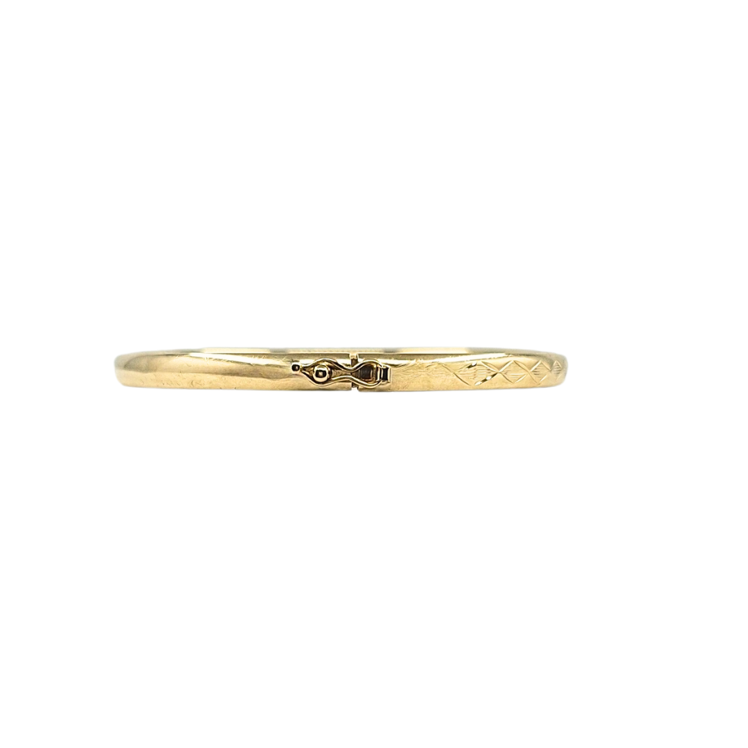 9ct Yellow Gold Patterned Hinged Bangle