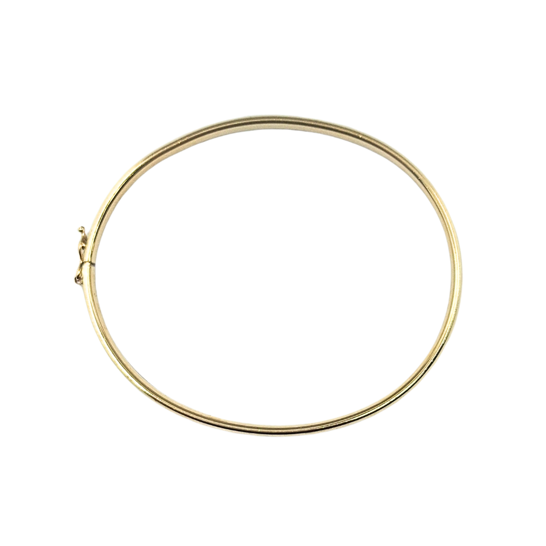 9ct Yellow Gold Patterned Hinged Bangle
