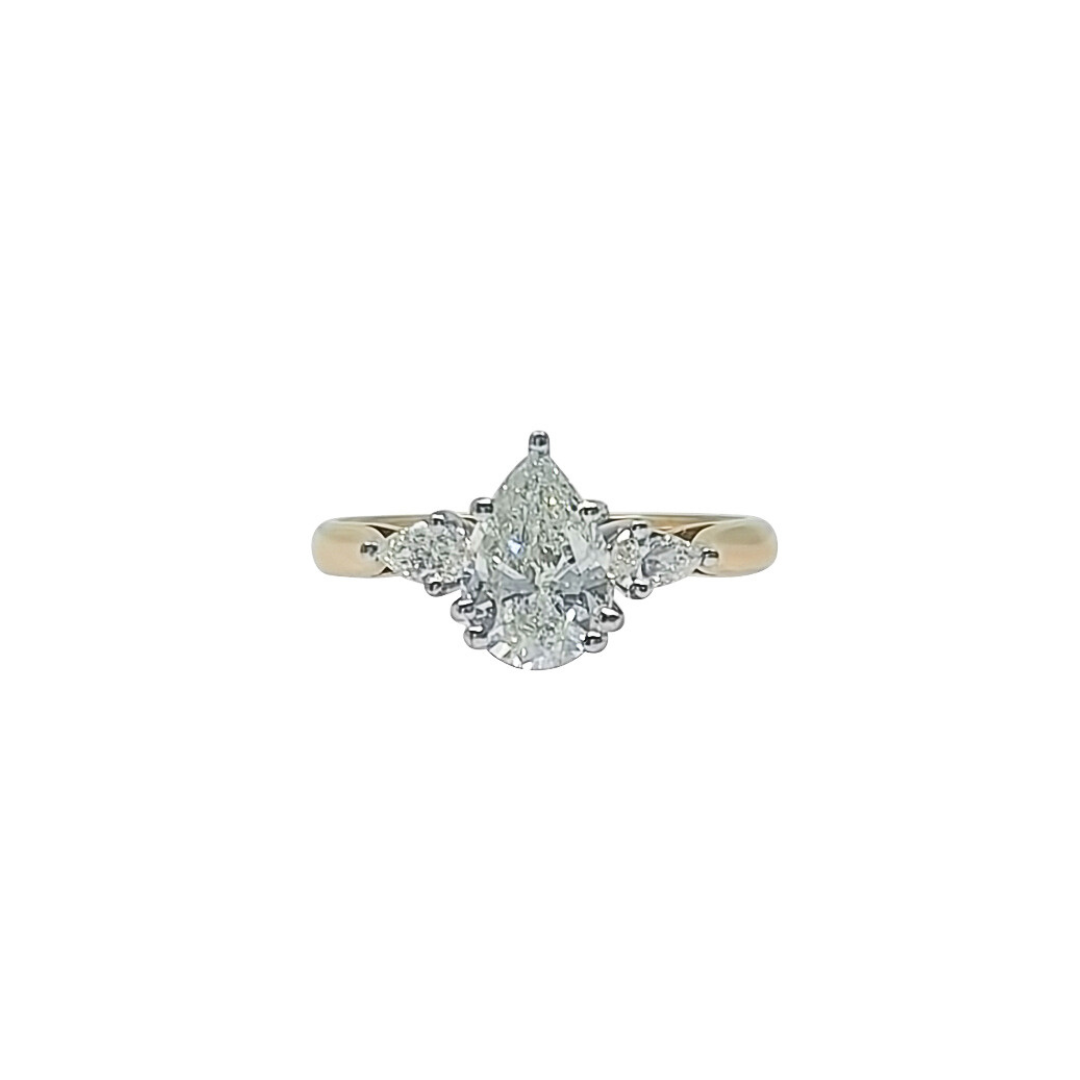 18ct Yellow Gold Diamond Three Stone Ring 1.50ct
