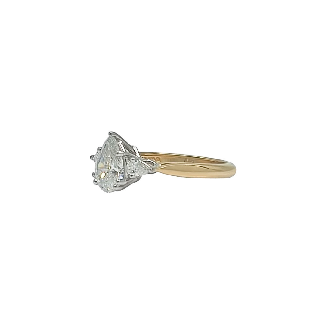 18ct Yellow Gold Diamond Three Stone Ring 1.50ct