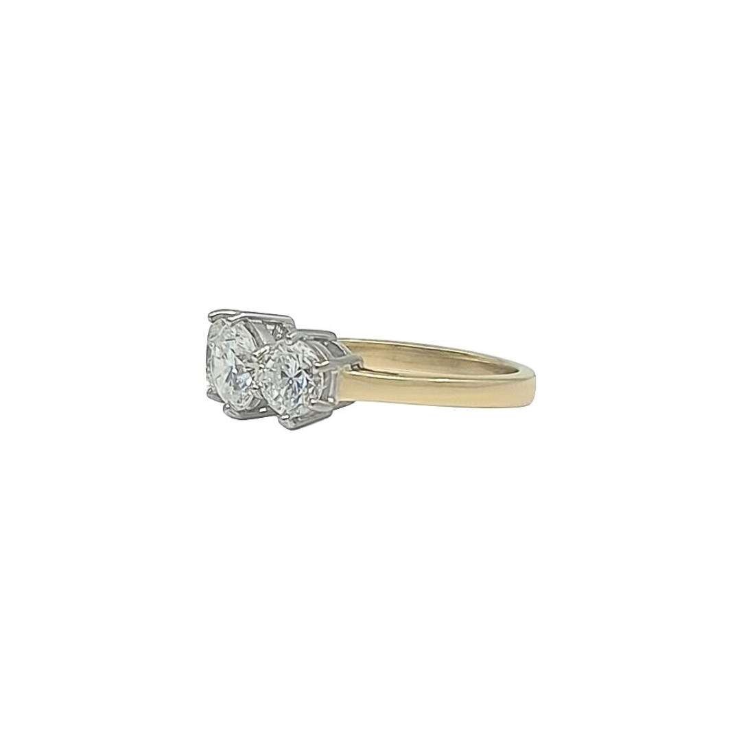 18ct Yellow Gold Three Stone Diamond Ring 2ct