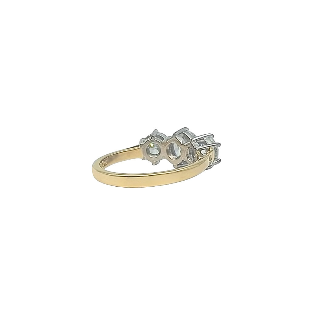 18ct Yellow Gold Three Stone Diamond Ring 2ct