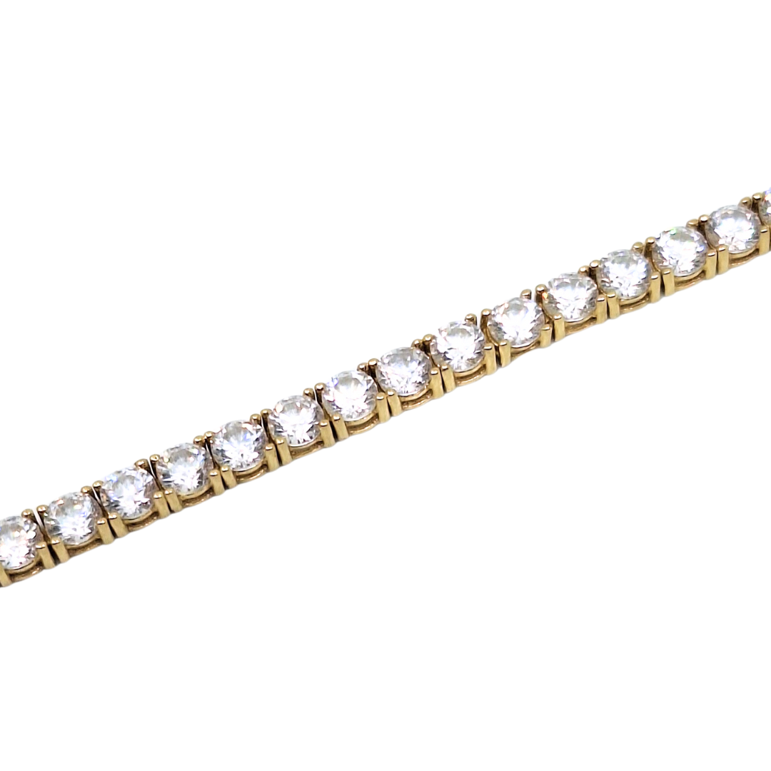 9ct Yellow Gold Cubic Zirconia Tennis Bracelet 7"